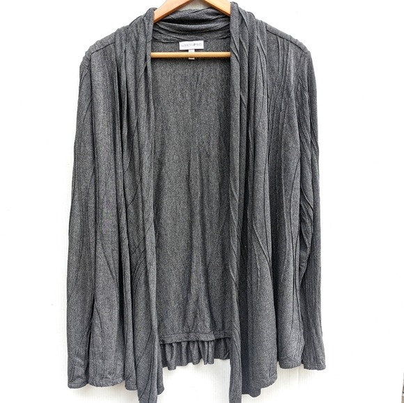 FASHION BUG women's gray open front cardigan - Picture 1 of 11